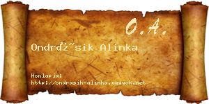 Ondrásik Alinka névjegykártya
